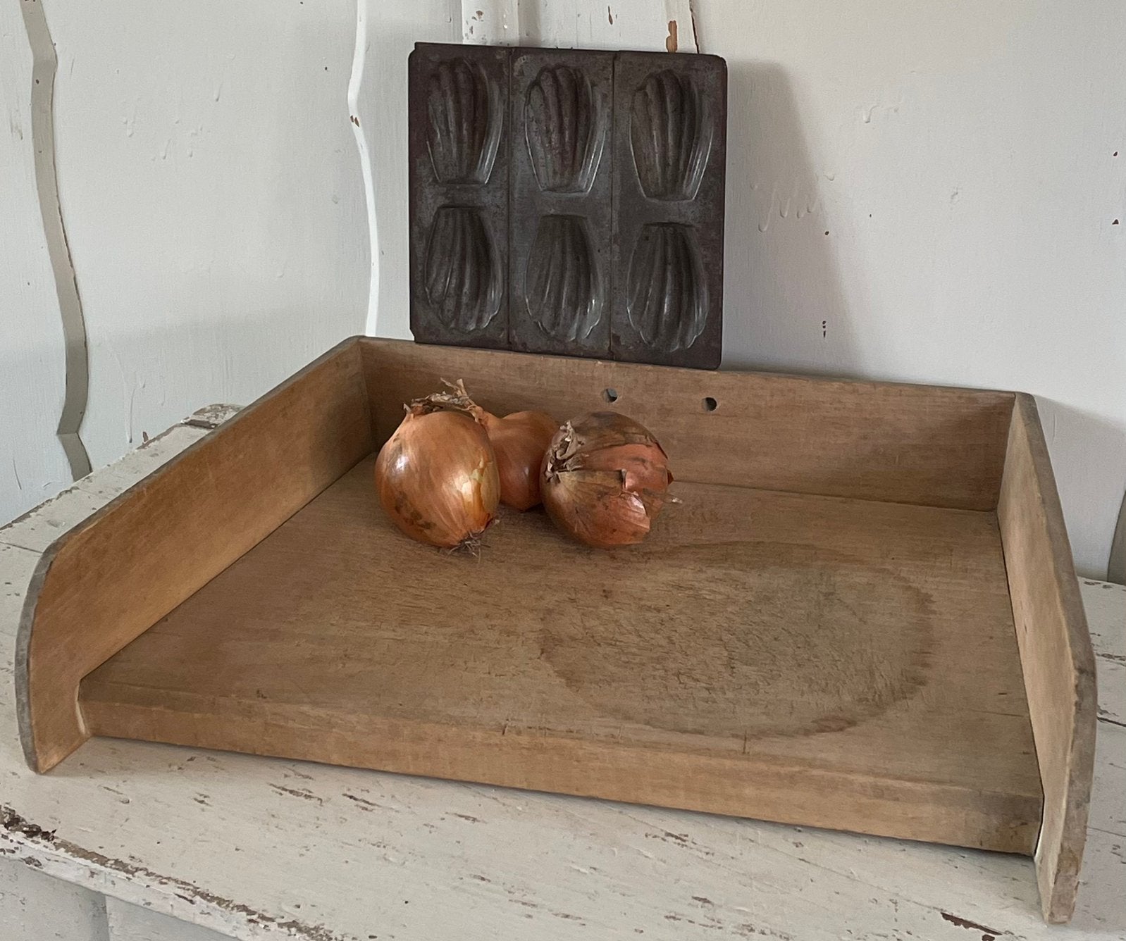 Brocante oud houten hakblok / snijplank, Ophalen of Verzenden
