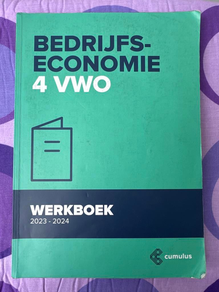 Bedrijfseconomie 4 VWO Werkboek - Cumulus, Boeken, Schoolboeken, Zo goed als nieuw, Bedrijfseconomie of M&O, VWO, Verzenden