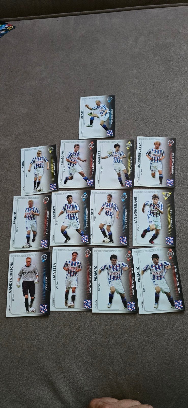 SC Heerenveen Voetbalplaatjes Collectie (15 stuks), Ophalen of Verzenden, Gebruikt, Overige binnenlandse clubs, Spelerskaart