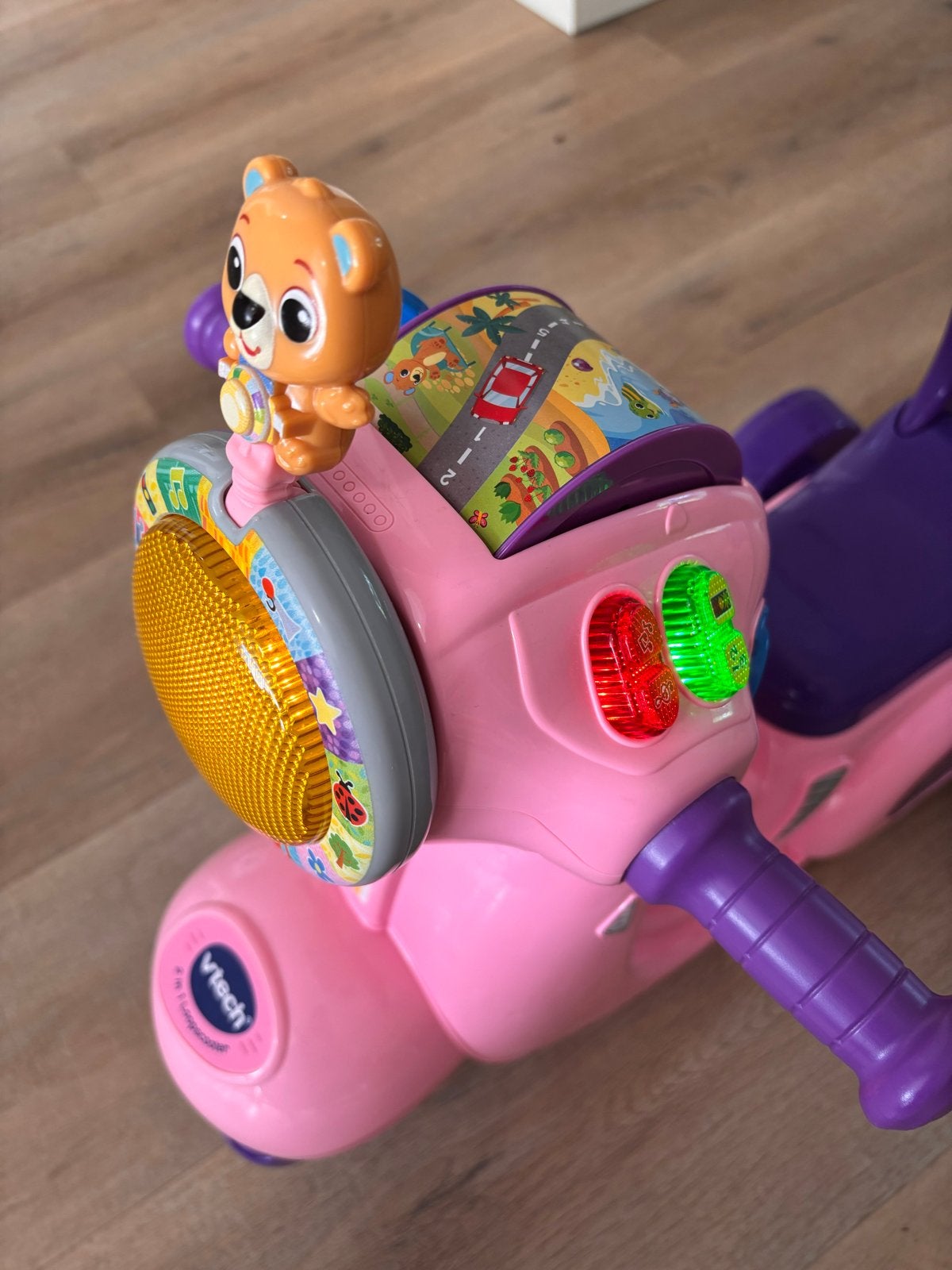 Vtech 2-in-1 Loopscooter Roze met Geluid en Licht, Ophalen, Zo goed als nieuw, Loopfiets