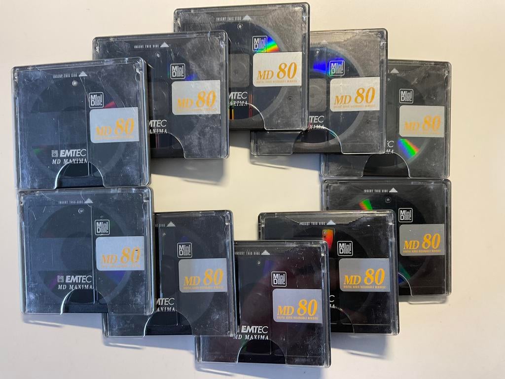 Minidisc’s. EMTEC/BASF  10x als nieuw  80 minuten, Ophalen of Verzenden