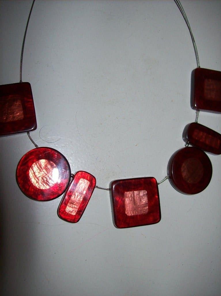 Ketting Choker model Fraaie Rode Leuke Hangers, Verzenden, Nieuw, Rood, Overige materialen