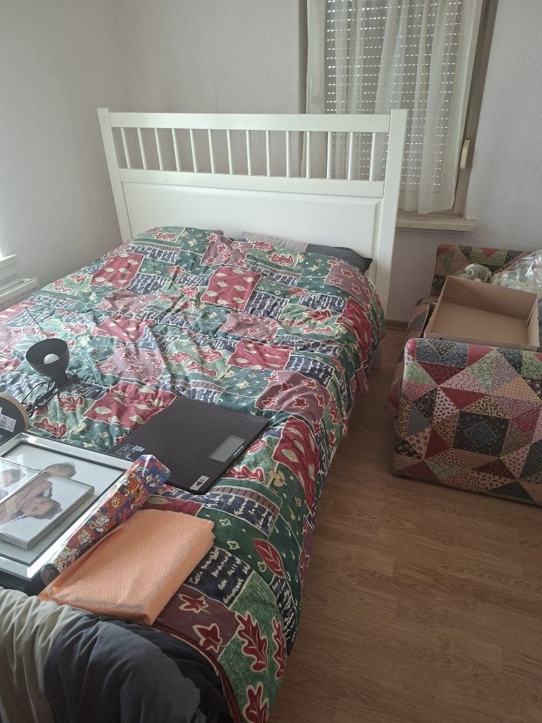 2 persoons bed 140200, Huis en Inrichting, Ophalen, Gebruikt, Wit, Tweepersoons