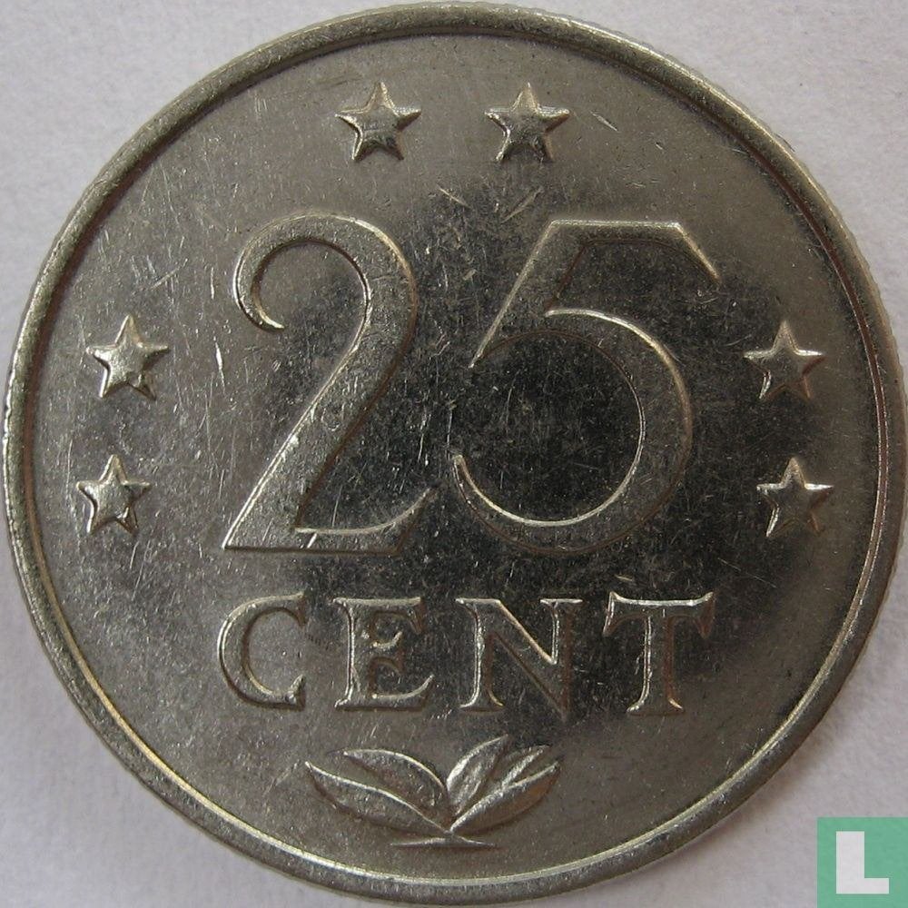 Nederlandse Antillen 25 cent 1971, Ophalen, Koningin Juliana, 25 cent, Losse munt