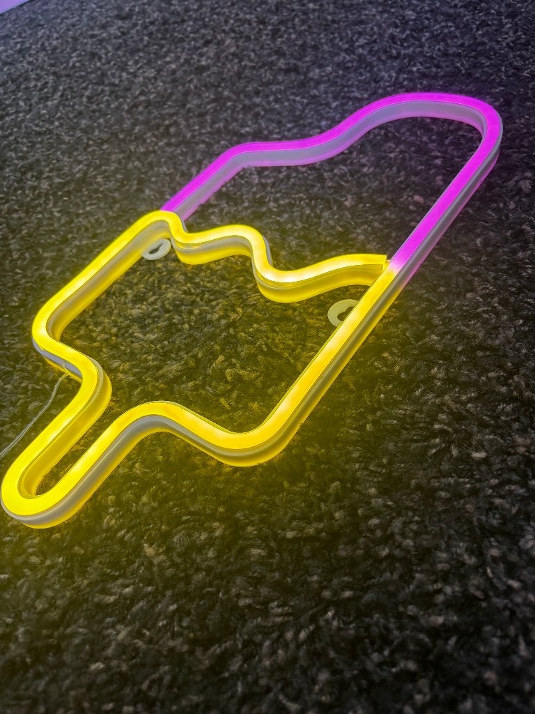 neon ijsco wandlamp voor kinderkamer, Paars, Overige fittingen, Ophalen of Verzenden, Zo goed als nieuw