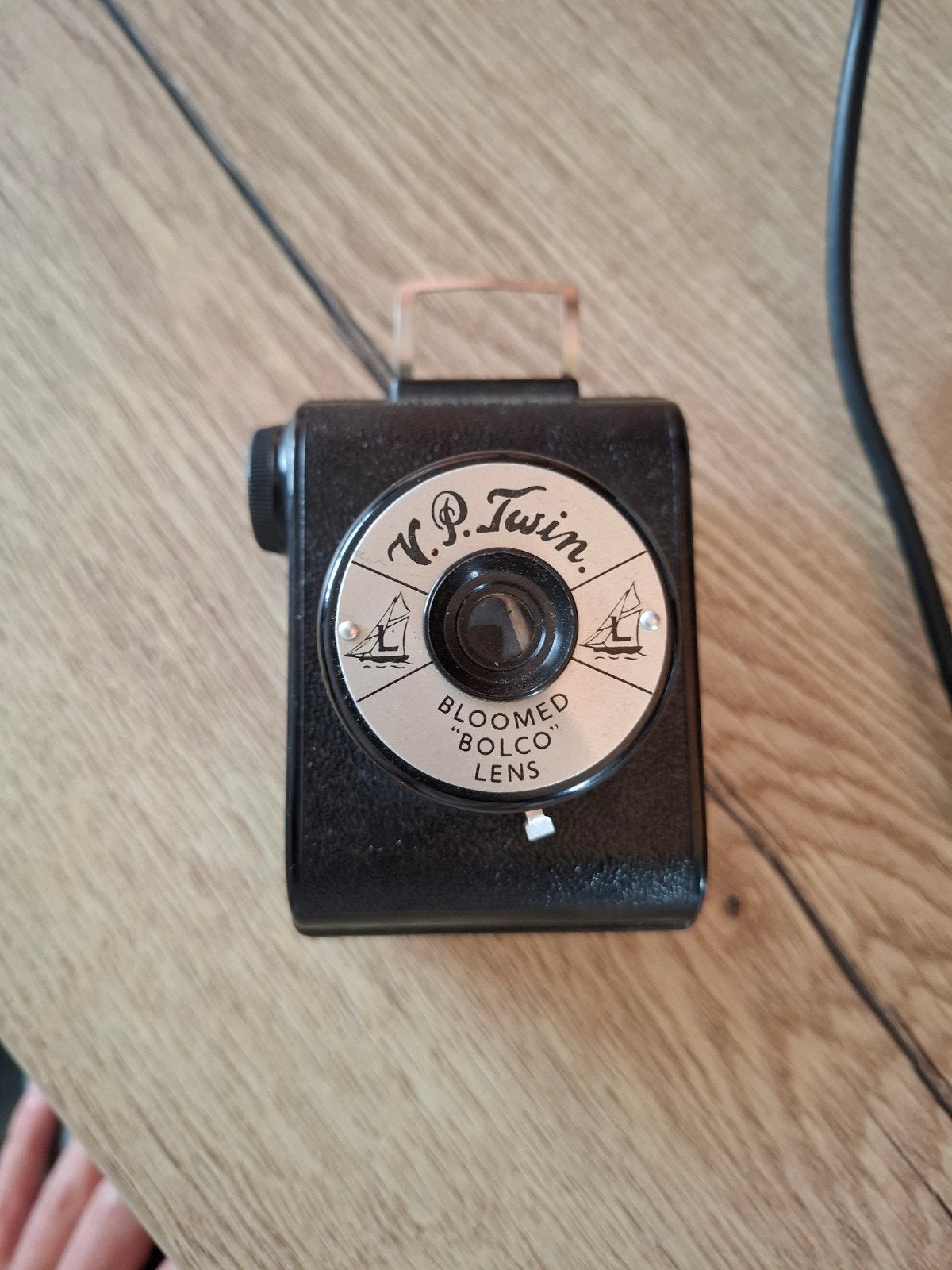 Vintage V.P. Twin Bloomed Bolco Lens Camera met Tas, Ophalen of Verzenden, Gebruikt, Compact, Overige Merken