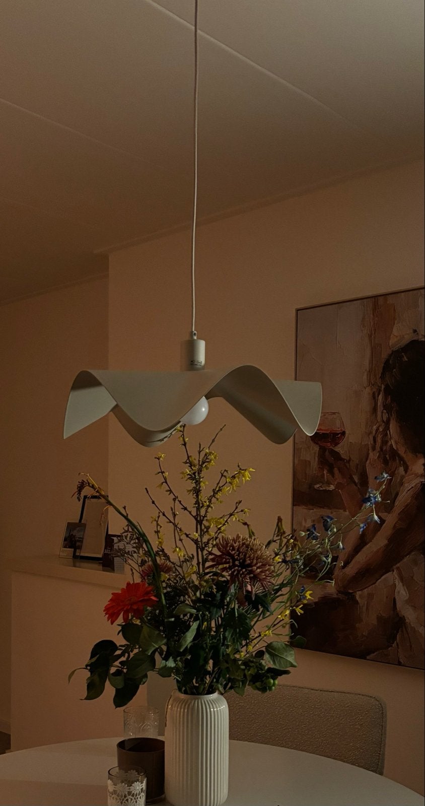 Mooie beige Karwei lamp - Zo goed als nieuw, Ophalen, Zo goed als nieuw, Metaal