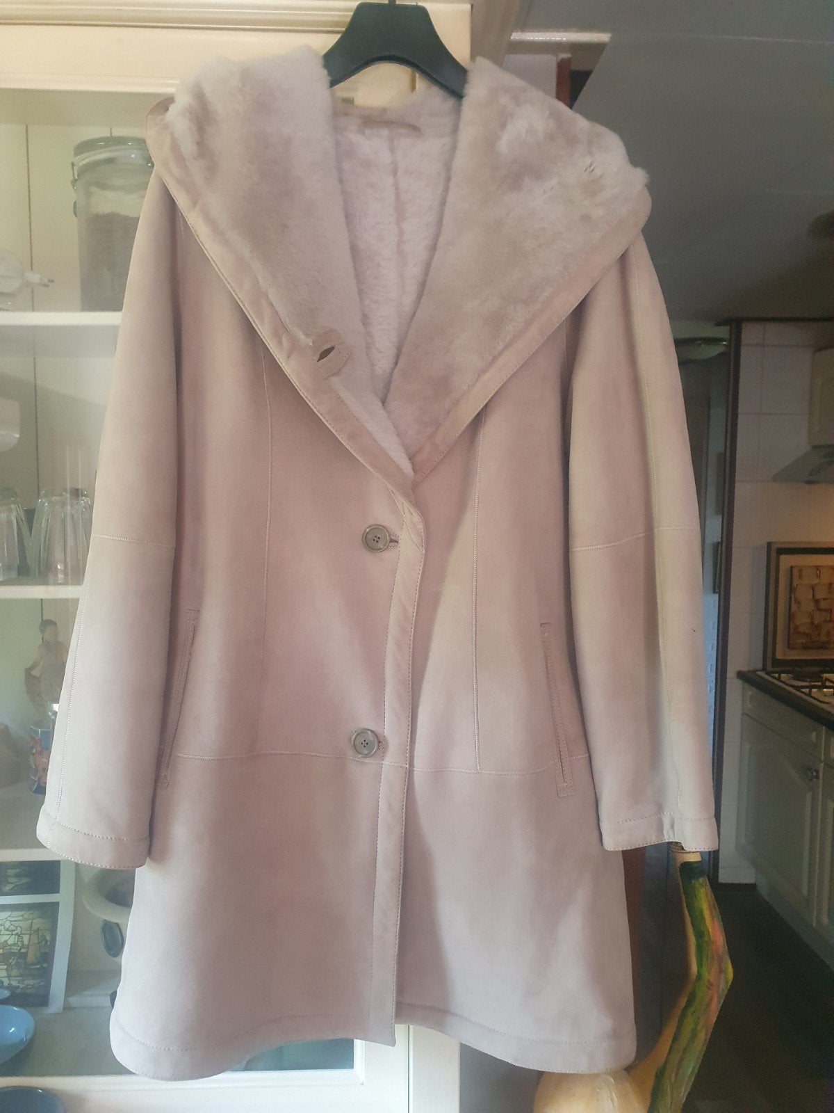ARMA Leren Jas met Capuchon - Beige, Kleding | Dames, Maat 38/40 (M), Beige, Ophalen of Verzenden, Zo goed als nieuw