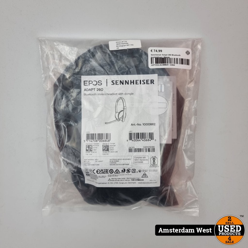 Sennheiser Adapt 260 Headset | Nieuw, Audio, Tv en Foto, Koptelefoons, Sennheiser, Gebruikt, https://www.sennheiser.com/global-contact