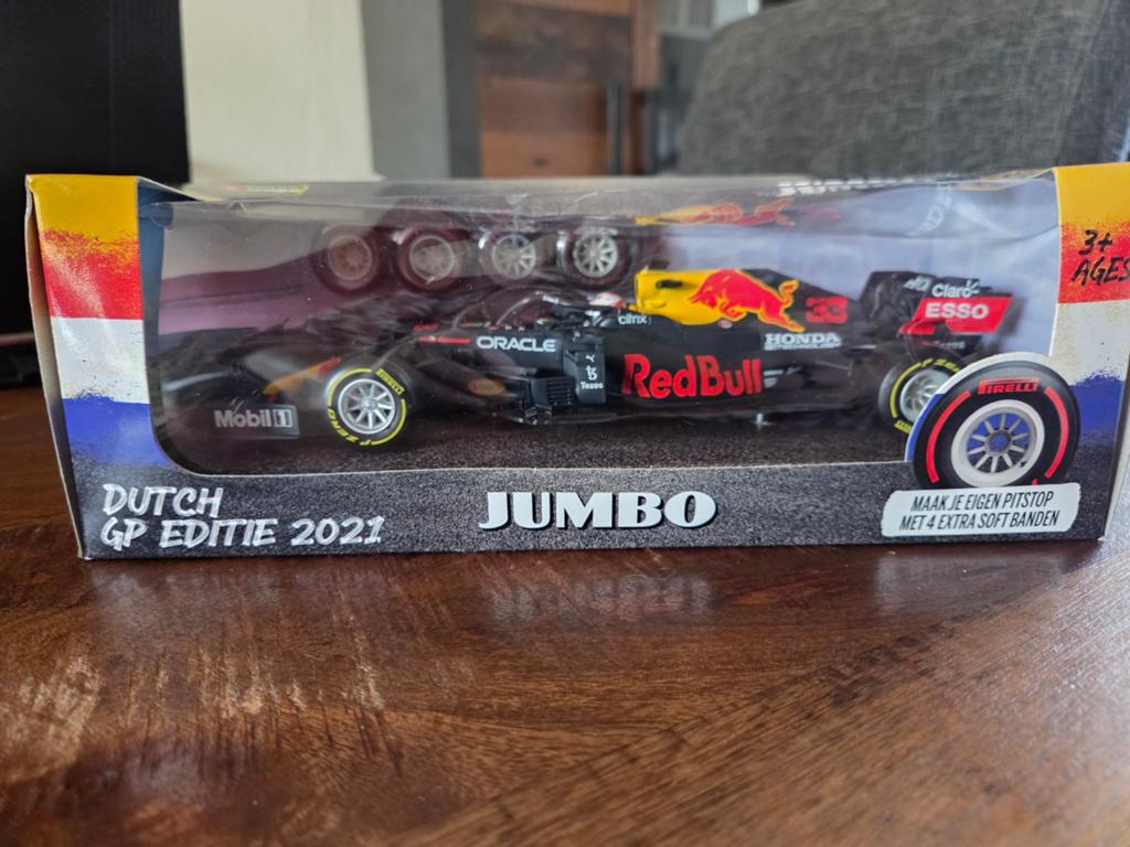 Max Verstappen auto - RB16B. Dutch GP Editie 2021 Jumbo 1:24, Hobby en Vrije tijd, Modelauto's | 1:24, Ophalen of Verzenden, Nieuw
