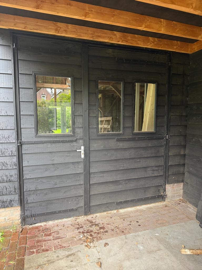 Dubbele deur uit oude stadsboerderij, in goede staat., Ophalen, Deurkozijn, 225 cm of meer, Zo goed als nieuw