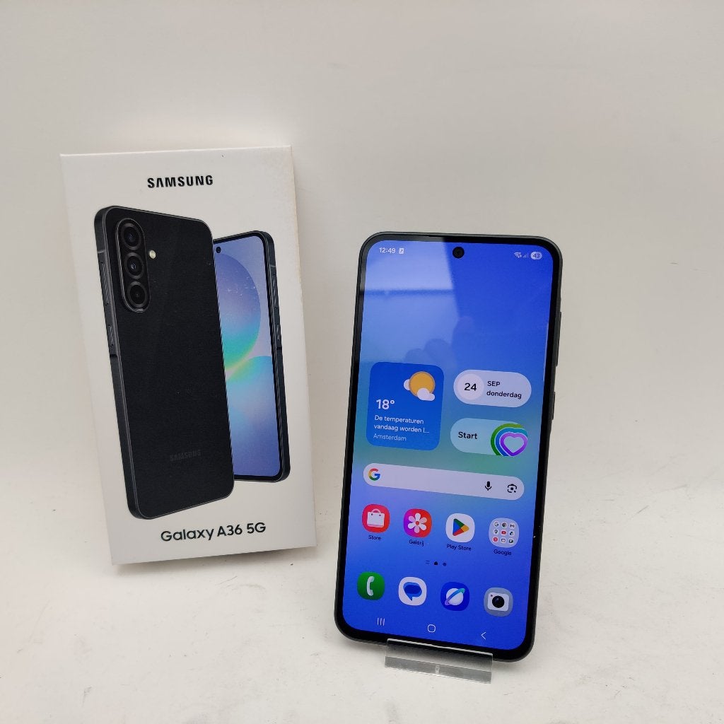 Samsung Galaxy A36 5G 128GB 6GB Android 16 met doos, S, Ophalen of Verzenden, Zo goed als nieuw, S