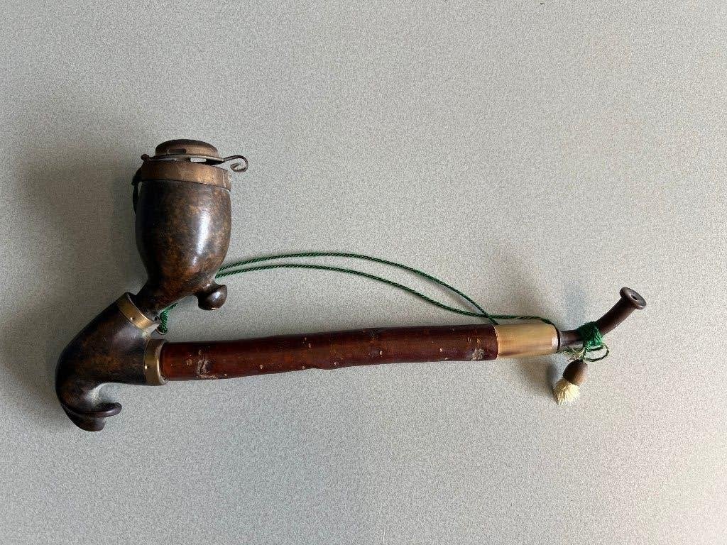 Vintage Duitse handgesneden houten rookpijp, Ophalen of Verzenden, Gebruikt, (Water)pijp