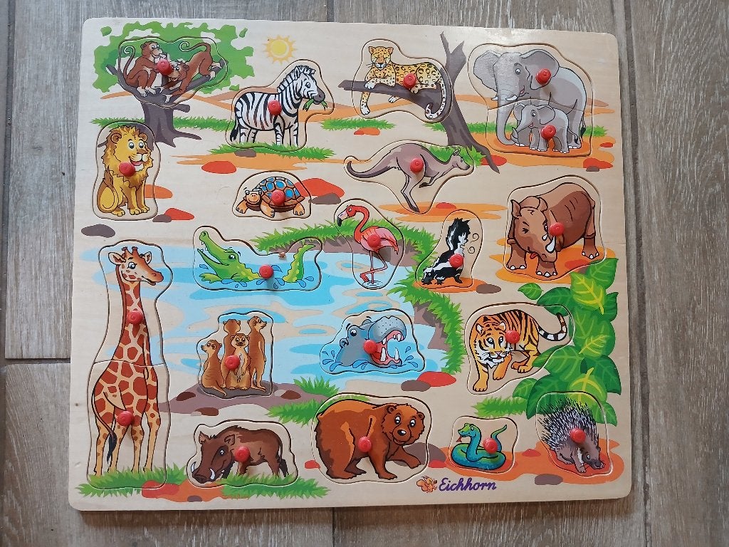 2 houten puzzels, Ophalen of Verzenden, Minder dan 10 stukjes, Gebruikt, 6 maanden tot 2 jaar