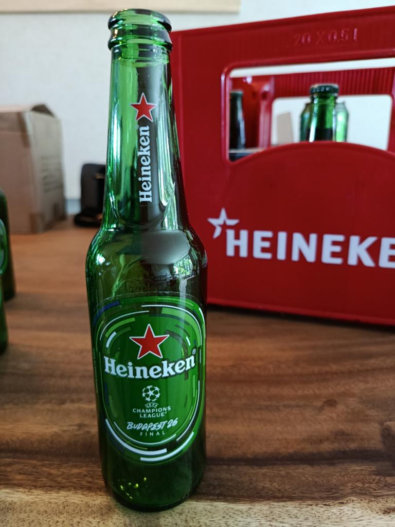 Heineken Champions League flesje, Ophalen of Verzenden, Flesje(s), Heineken
