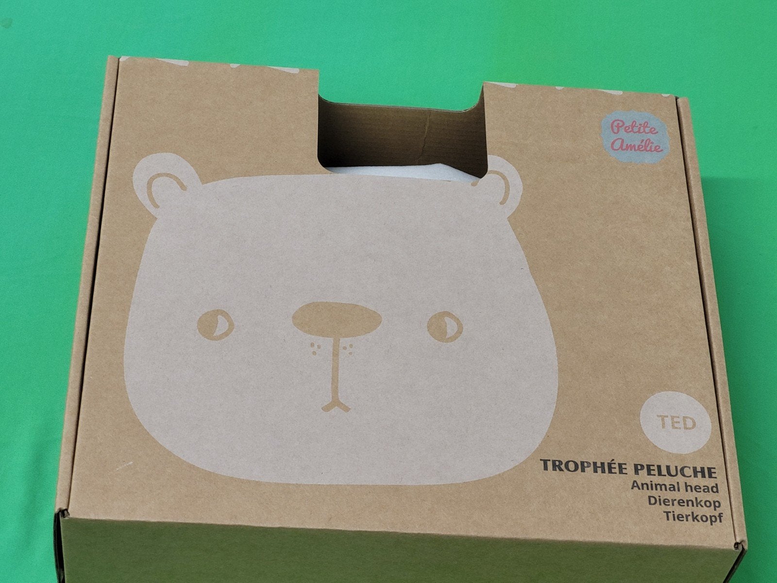 Petite Amélie Ted dierenkop pluche muurdecoratie, Met doos, Overige merken, Overige karakters, Beer