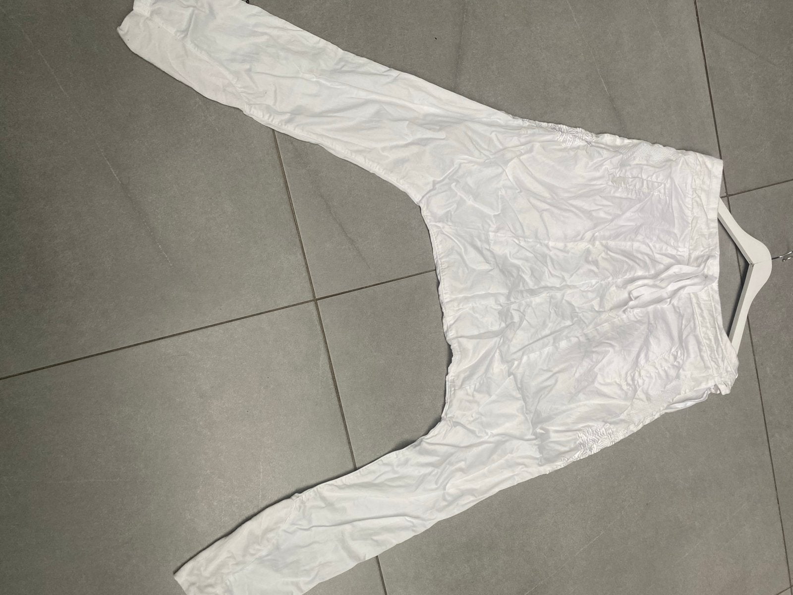 Object witte baggy broek met borduursel - Maat 40, Kleding | Dames, Maat 38/40 (M), Wit, Ophalen of Verzenden, Zo goed als nieuw