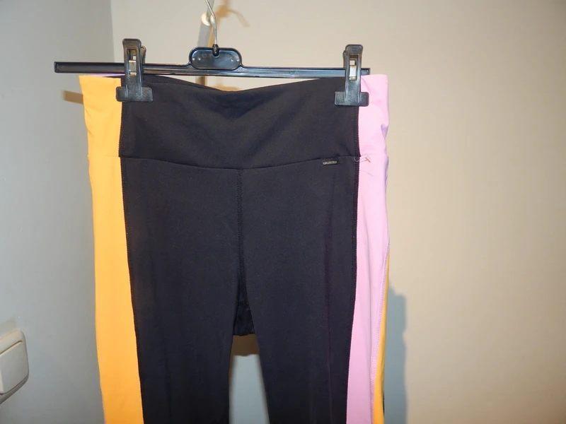 Goldbergh stretch legging zwart kleur accenten merk druk M, Legging, Verzenden, Zwart, Maat 40/42 (M)