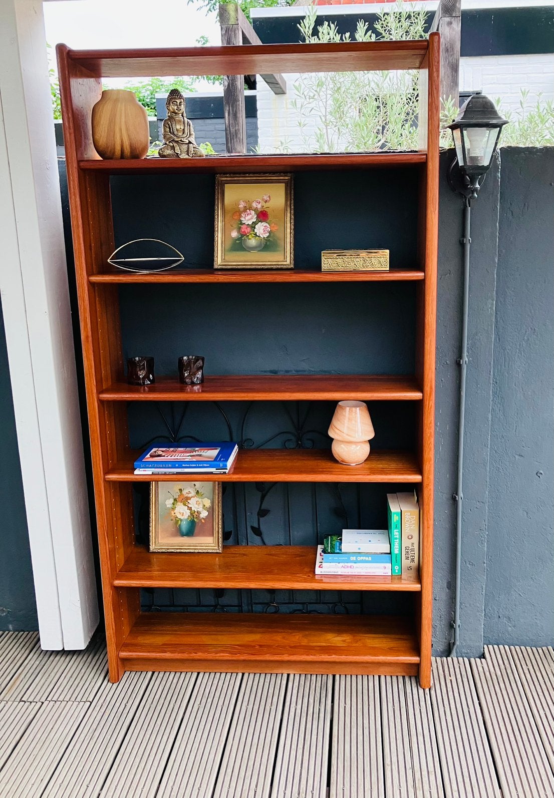 Prachtige XL vintage boekenkast. Gemaakt van massief teak., Huis en Inrichting, Ophalen, Met plank(en), 100 tot 150 cm, Zo goed als nieuw