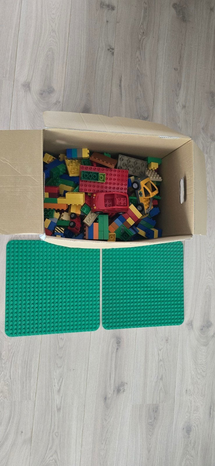 Grote doos met diverse duplo bouwblokken en grondplaten, Ophalen, Gebruikt, Overige merken