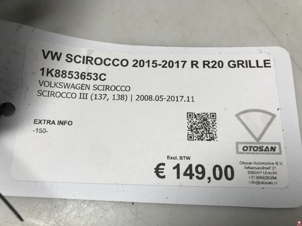 VW Scirocco 2015-2017 R R20 Grille Honingmotief 1K8853653C, Gebruikt, Volkswagen, Volkswagen AG, Berliner Ring 2
38440  Wolfsburg, DE