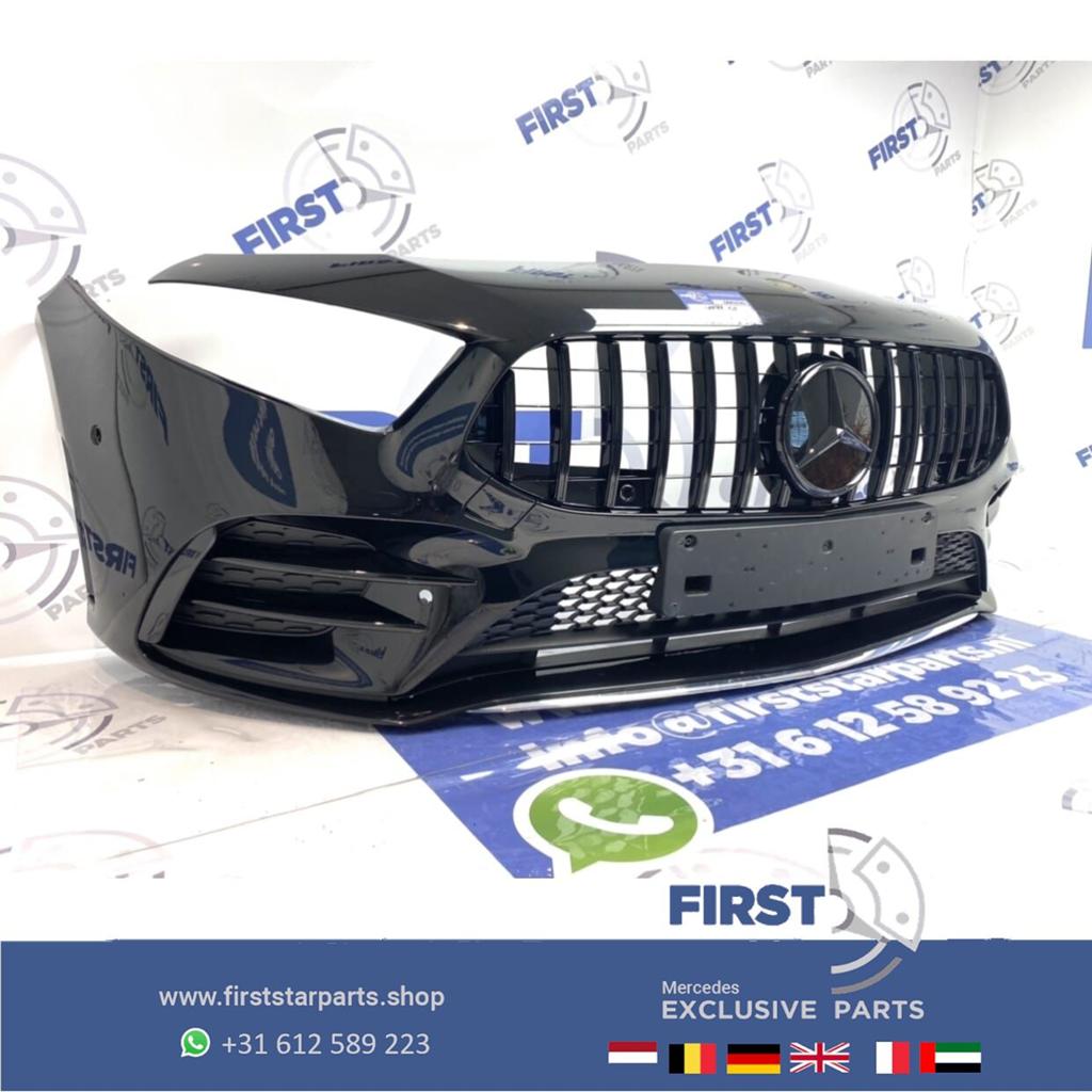 W177 AMG LINE VOORBUMPER A KLASSE 2020 A35 ZWART COMPLEET ME, Gebruikt, -, Voor, Ophalen of Verzenden
