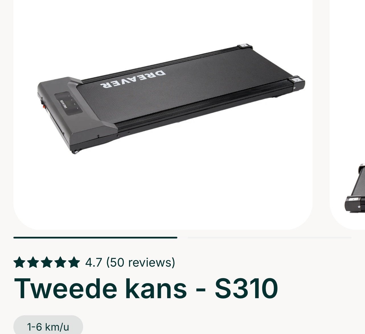 Dreaver Loopband S310 - Tweede Kans (1-6 km/u), Ophalen, Zo goed als nieuw, Metaal, Loopband