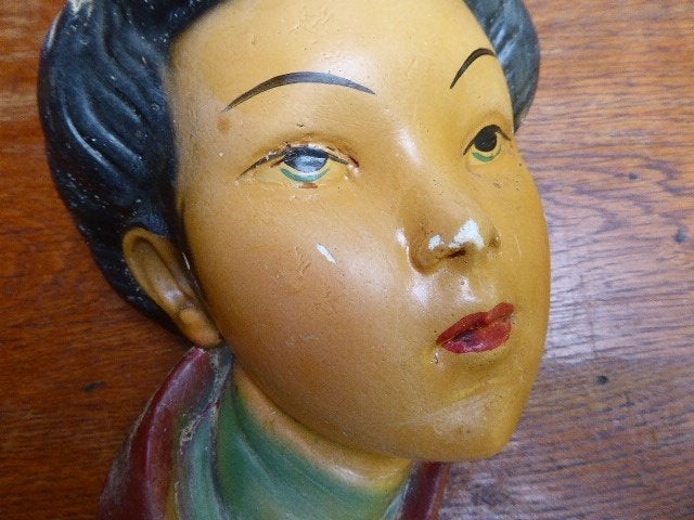Vintage gipsen wanddecoratie, geisha, Antiek en Kunst, Ophalen of Verzenden