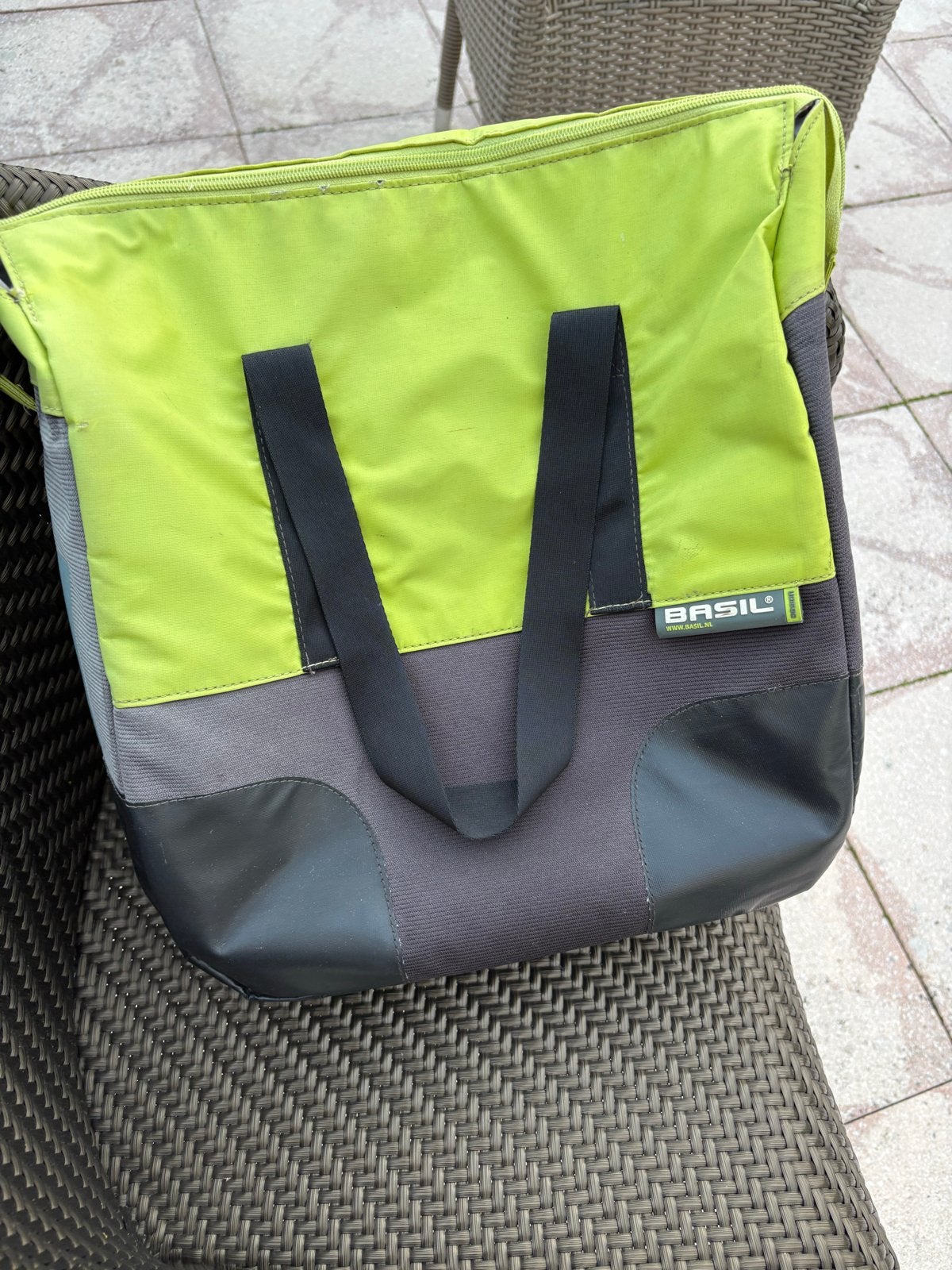 Basil fietstas/schoudertas - groen/grijs, Ophalen of Verzenden, Gebruikt