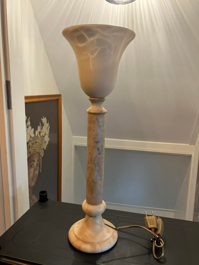 Marmeren tafellamp, Ophalen of Verzenden