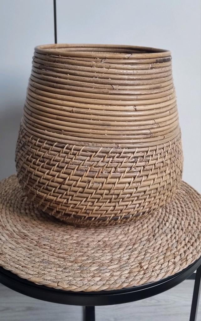 Bloempot rotan, Ophalen, Zo goed als nieuw, Rond, 25 tot 50 cm