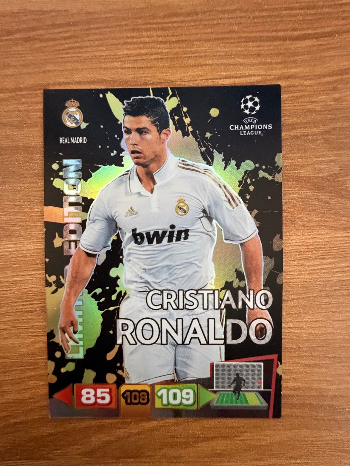 Cristiano Ronaldo Limited Edition Panini Adrenalyn XL 2011/1, Ophalen of Verzenden, Gebruikt, Buitenlandse clubs, Spelerskaart