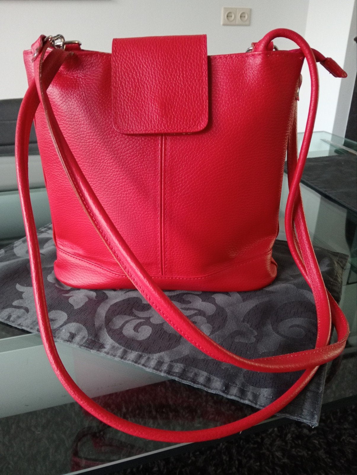 Handgemaakte lederen tas van Borse in Pelle, Ophalen of Verzenden, Zo goed als nieuw, Bruin, Handtas