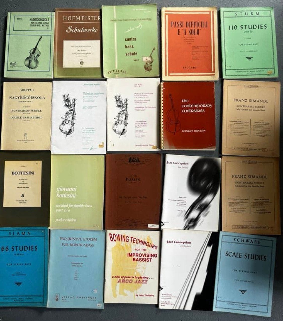 20x bladmuziek contrabas vnl klassiek double bass scores, Ophalen, Gebruikt, 12 inch, Overige typen