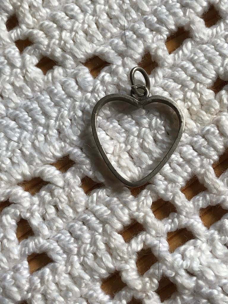 Zilveren 835 Hart Ketting Hanger, Verzenden, Zo goed als nieuw, Zilver, Hart