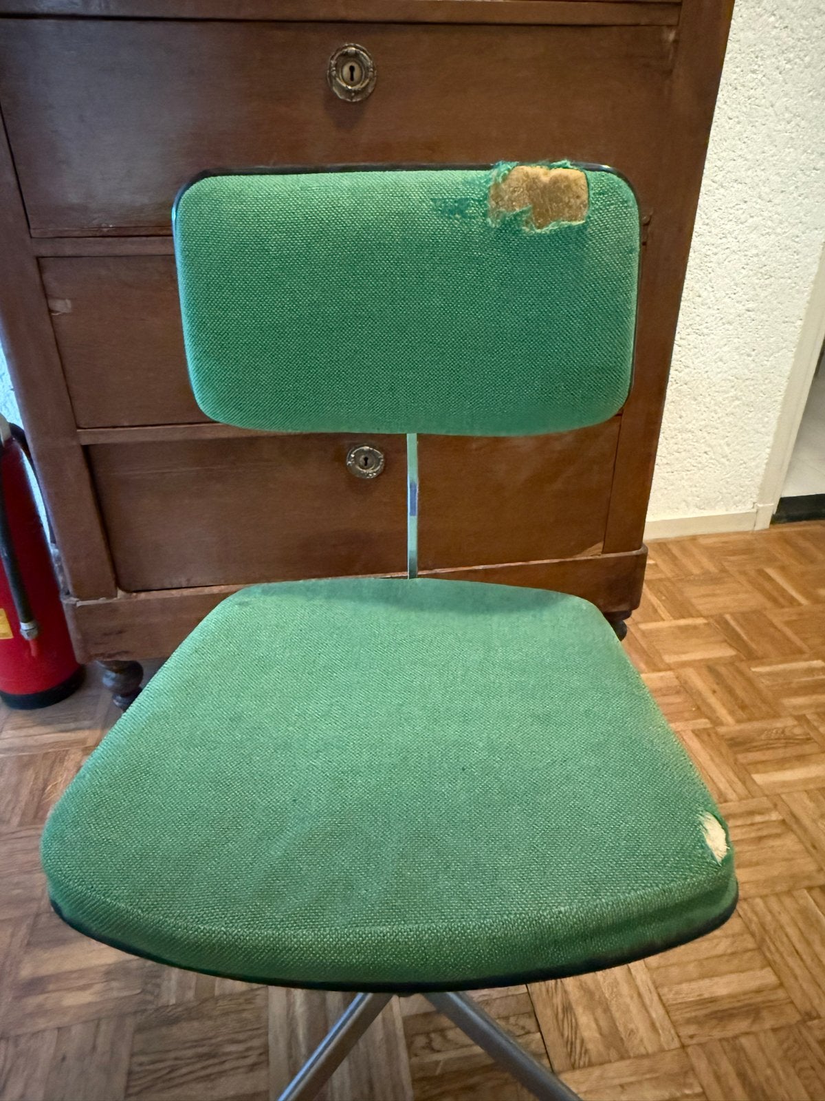 Vintage Labofa bureaustoel groen Deens design jaren 60, Ophalen, Gebruikt, Groen, Bureaustoel