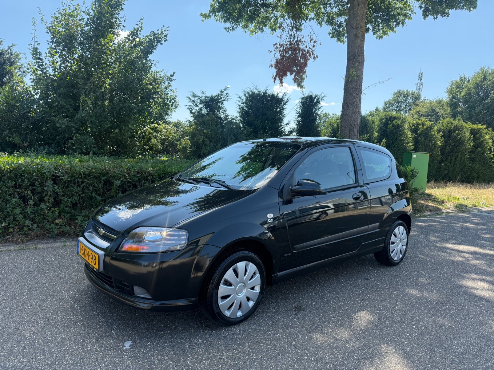 Chevrolet Kalos 1.2 Airco, 1150 cc, 40 €/maand, 4 cilinders, Zwart