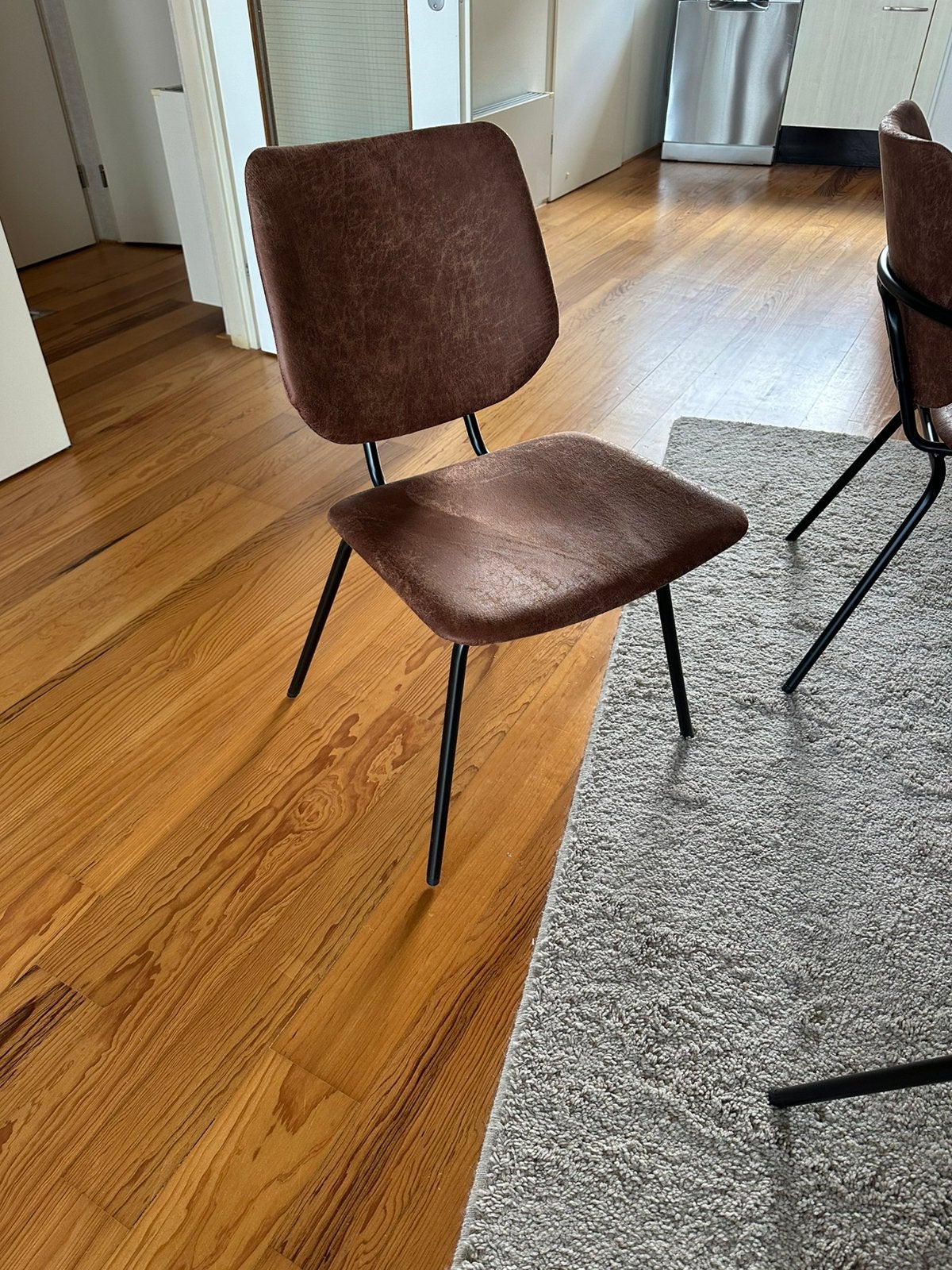 Eettafel stoelen (6 stuks), Huis en Inrichting, Stoelen, Ophalen, Gebruikt, Bruin, Leer