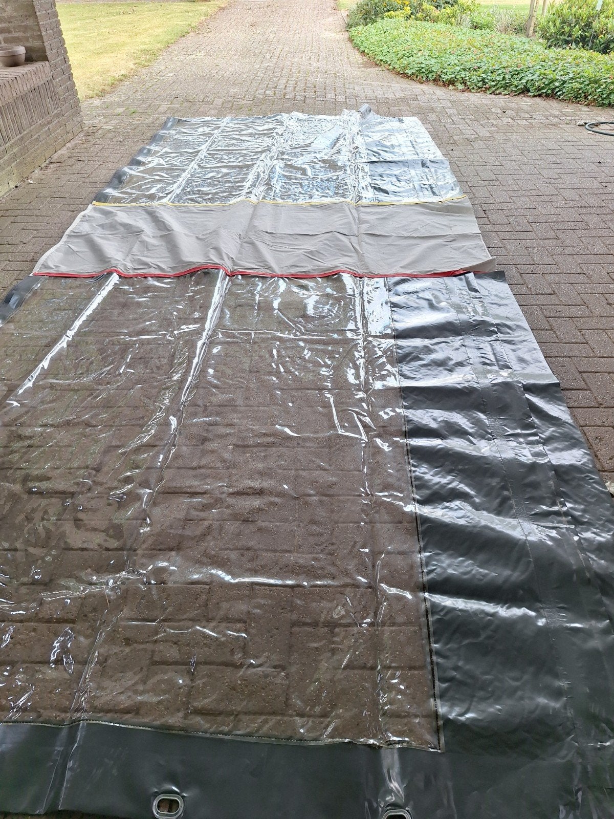 Verandadoek met peesbevestiging - 6 x 2,5 meter, Ophalen