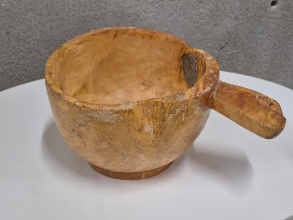 Antieke Scandinavische Burlhout Schaal Kåsa kuksa 1933, Ophalen of Verzenden