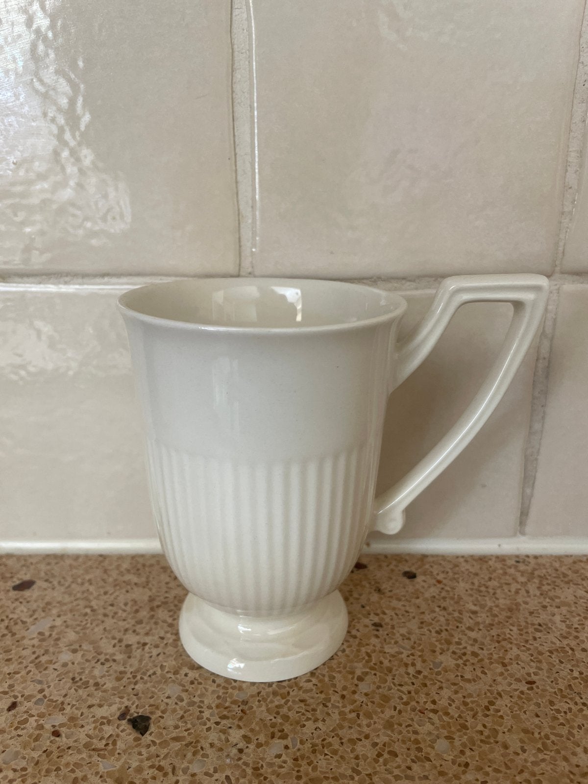 Set van 6 Recamier koffie-/theemokken, wit, geribbeld, Ophalen of Verzenden
