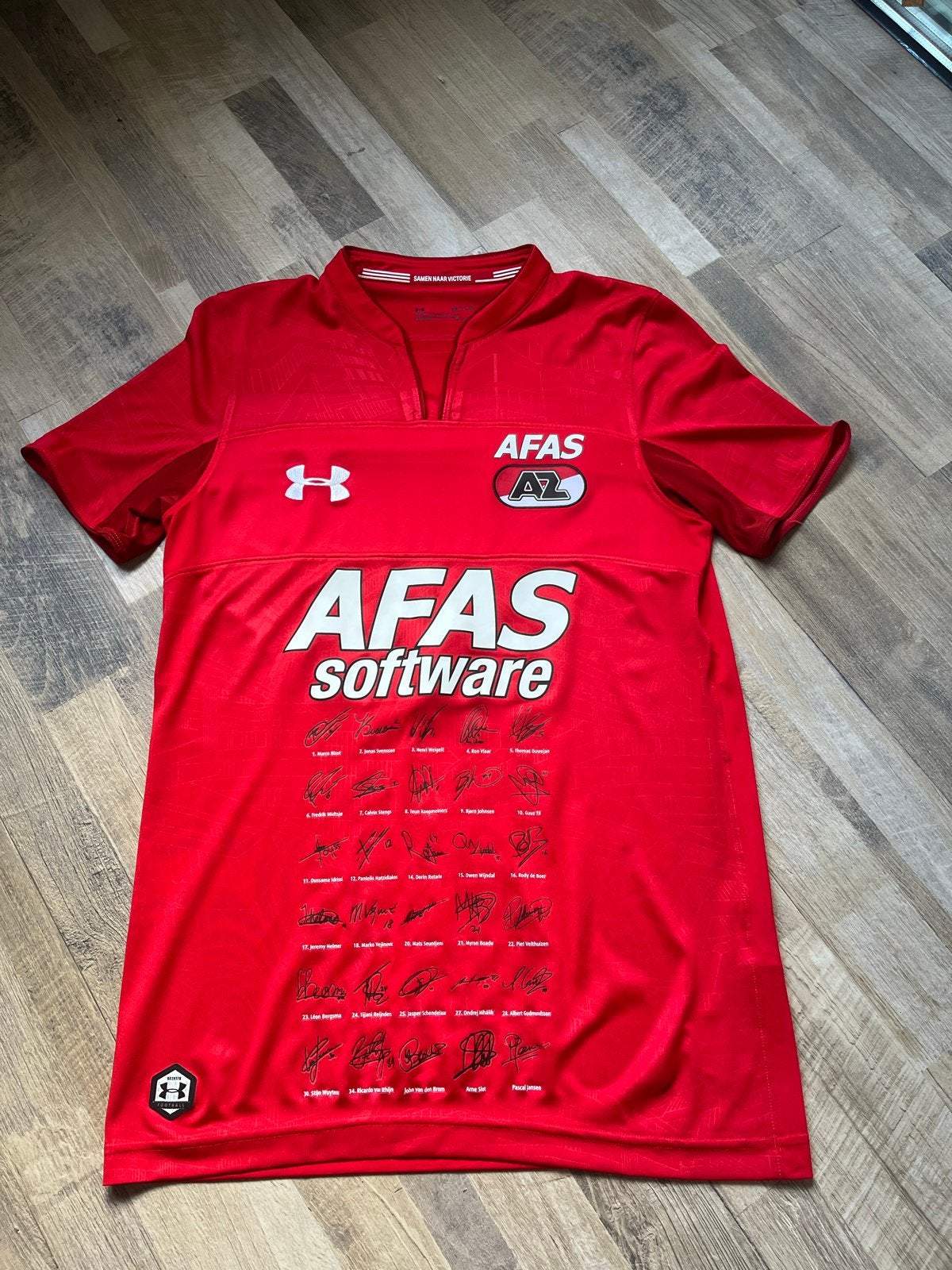 Zeldzaam AZ shirt 2018/2019 met originele handtekeningen, Maat S, Ophalen of Verzenden, Zo goed als nieuw, Shirt