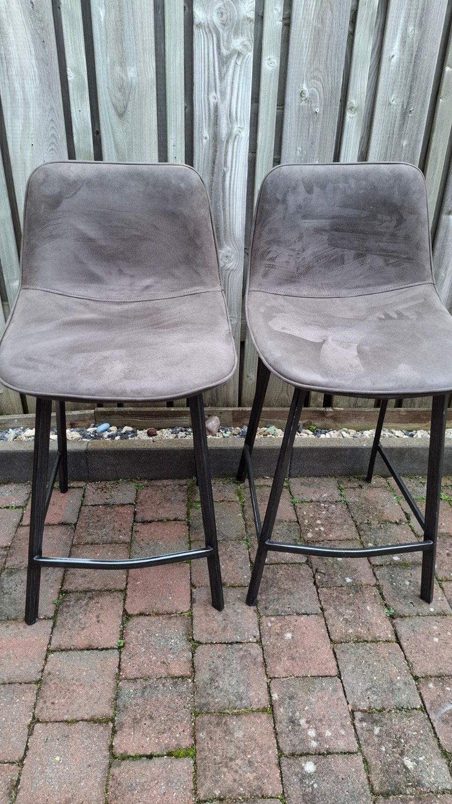 2x Barkrukken - Grijs - Zo goed als nieuw, Ophalen, Met voetsteun, 60 tot 90 cm, Zo goed als nieuw