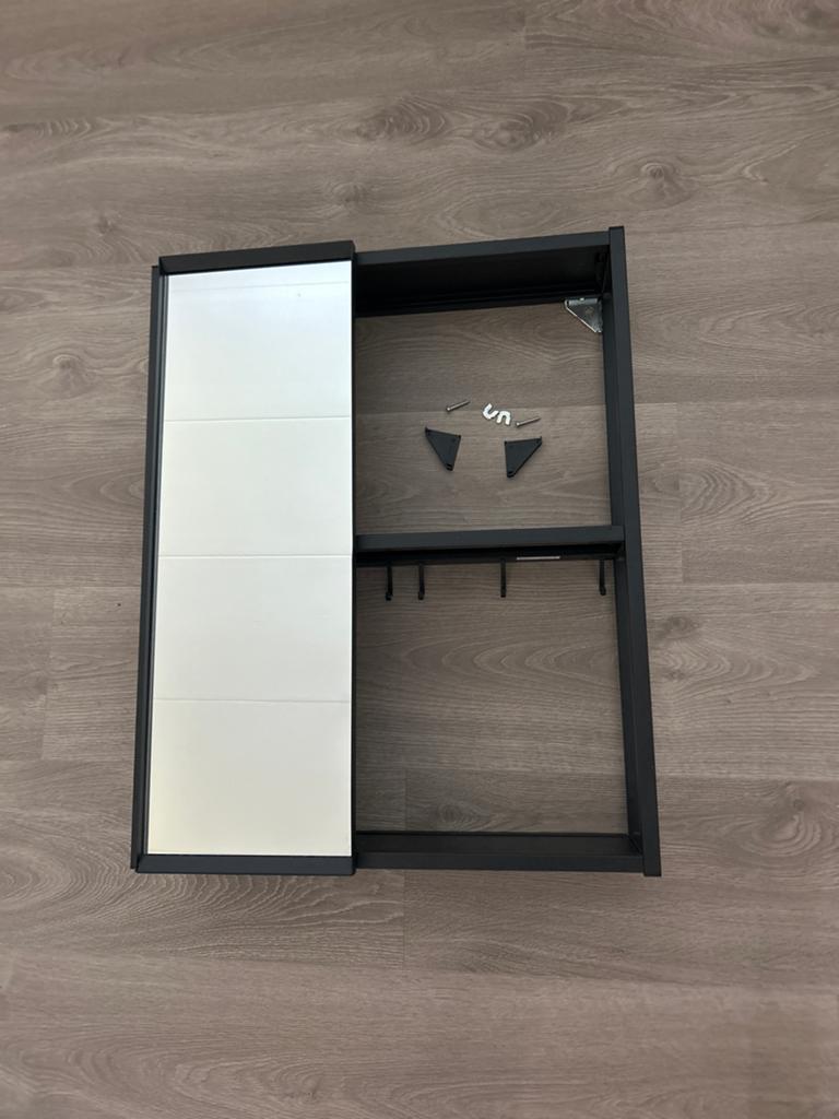 IKEA ENHET spiegelkastje met haken, zwart, Ophalen, 50 tot 100 cm, Minder dan 25 cm, Minder dan 100 cm