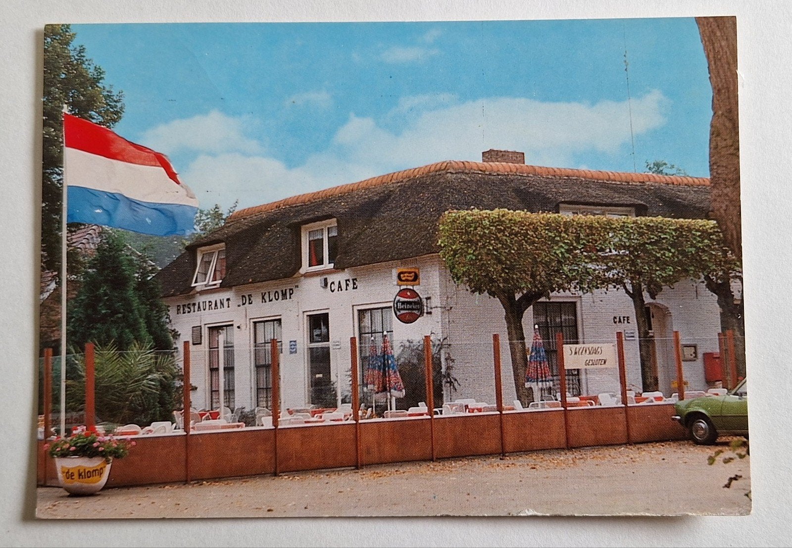 Groot formaat ansichtkaart Hotel-Café-Restaurant De Klomp, Ophalen of Verzenden
