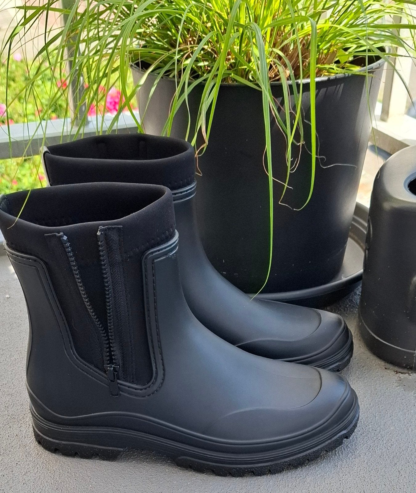 Regenlaarzen zwart mt 38, Ophalen, Zo goed als nieuw, Zwart, Regenlaarzen