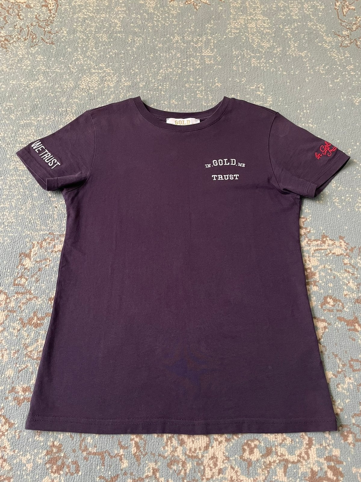 In Gold We Trust t-shirt, paars, maat 14-16 jaar, 164., Ophalen of Verzenden