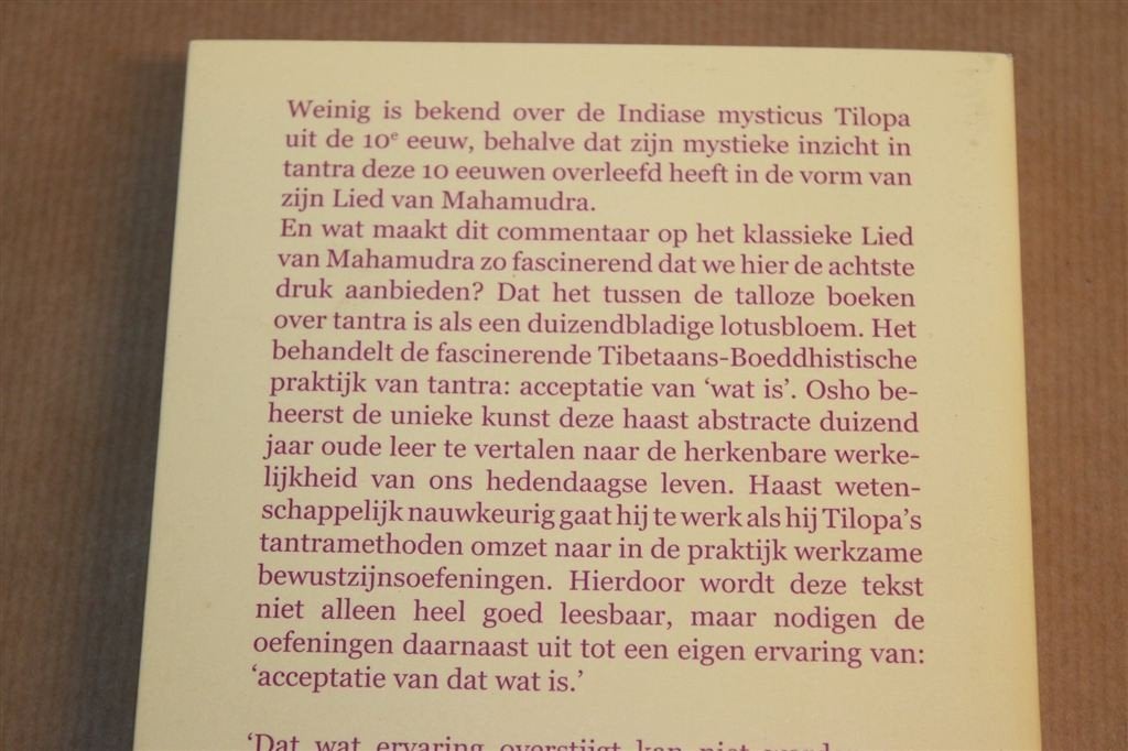 Tantra Het Allerhoogste Inzicht — Osho, Tibetaans Boeddhisme, Ophalen of Verzenden, Gelezen, Overige onderwerpen, Achtergrond en Informatie