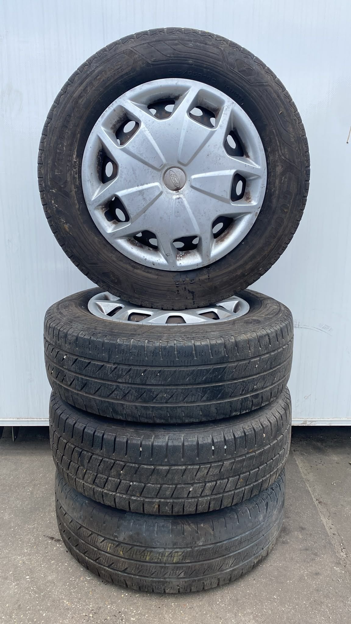 Ford Transit Custom Allseason Banden Set 215-65-15 5x160, Gebruikt, -, -, Banden en Velgen