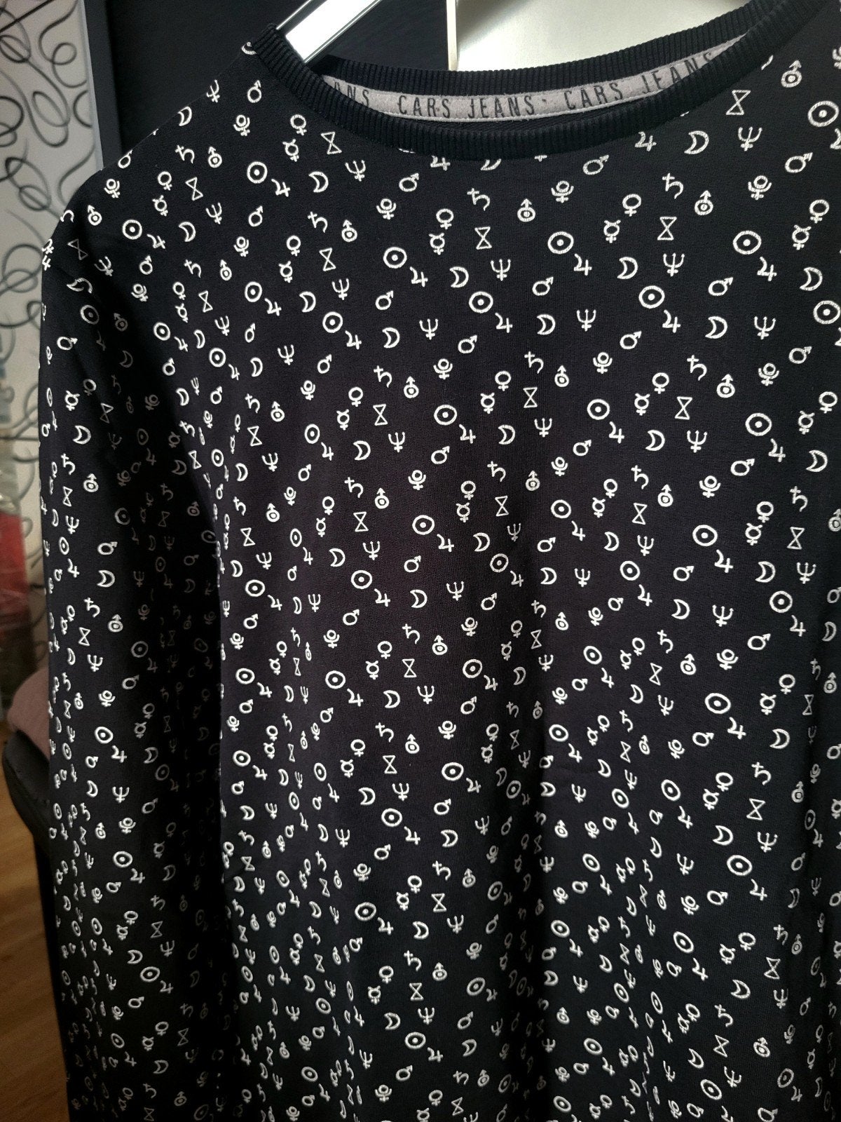 Cars Jeans Sweater Zwart met All-Over Print (Maat M), Cars Jeans, Maat 48/50 (M), Zwart, Ophalen of Verzenden